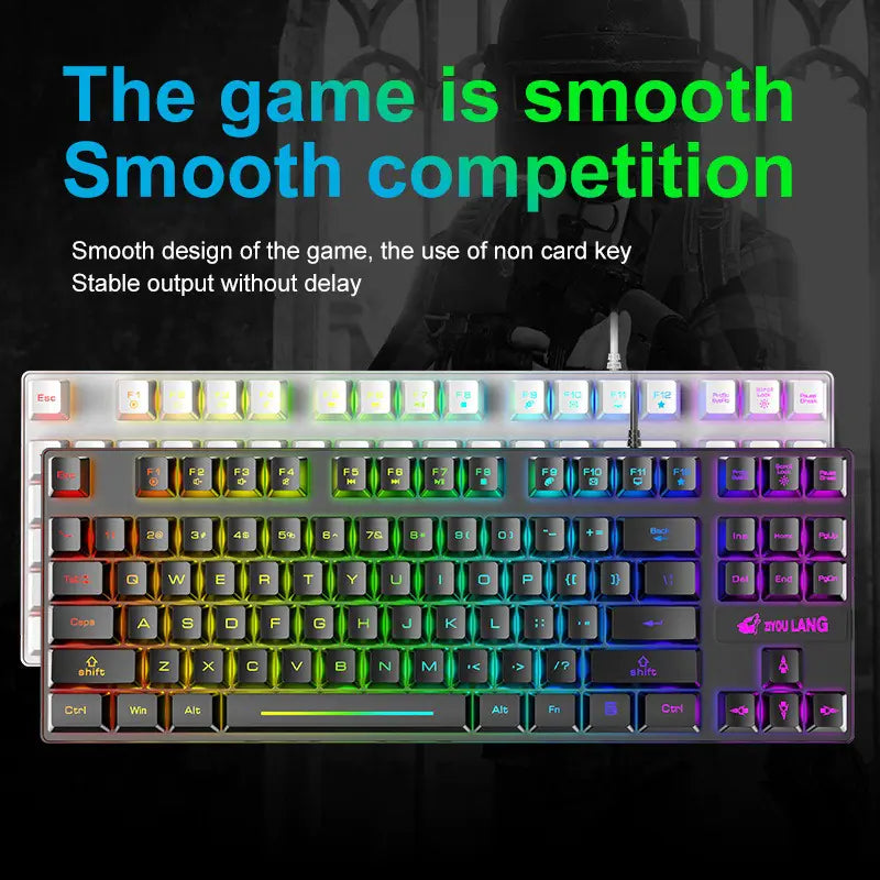 Wolf K16 87-Key USB Wired Backlit Gaming Keyboard