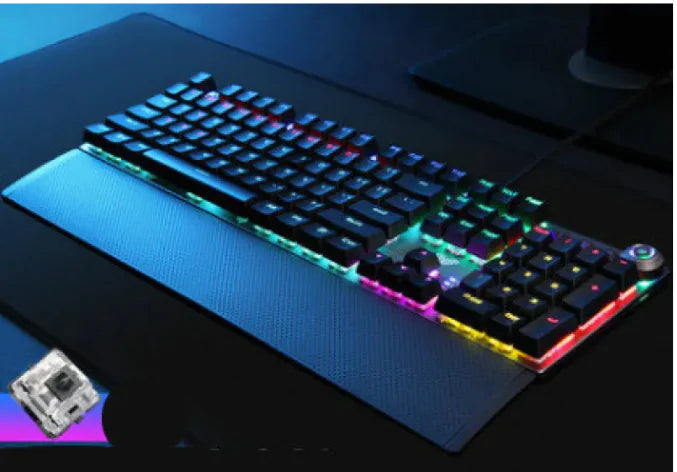 F2088 Wired Mechanical Gaming Keyboard (Black, Cyan Blue)